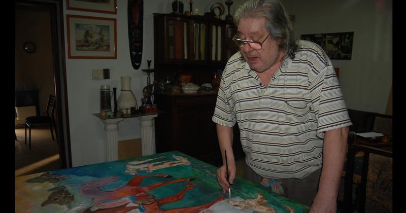 Jorge Masieri en su atelier donde le dio vida a innumerables obras