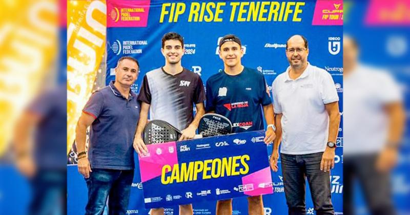 Juan Ignacio De Pascual campeoacuten del FIP Rise Tenerife junto a Matiacuteas Del Moral