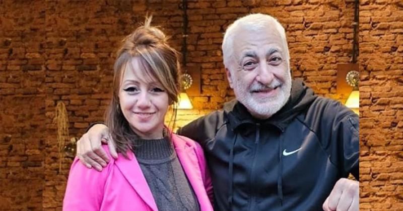 La cantante Cora Tulliani y el Profesor Juan Carlos Migliaro autor de las canciones