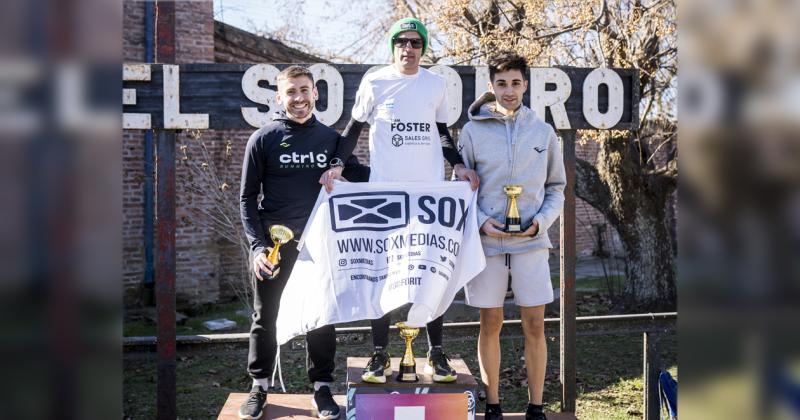 El podio de la general con Gabriel Vecino (2º) Luciano Dragi (1º) e Ivo Tapia (3º)