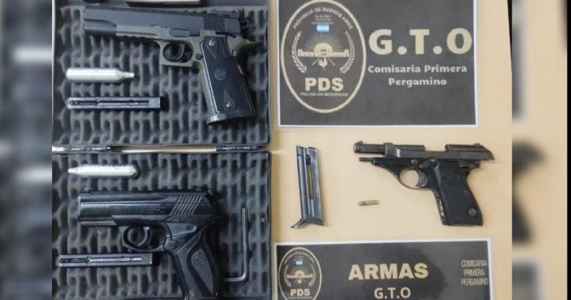 En un allanamiento de urgencia secuestraron varias pistolas en poder de un sujeto de 48 años que fue aprehendido