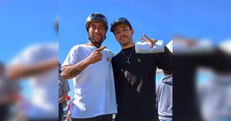 Cristian Taborda instructor local de BMX Freestyle junto a José Maligno Torres previo a ganar la medalla de oro en París 2024