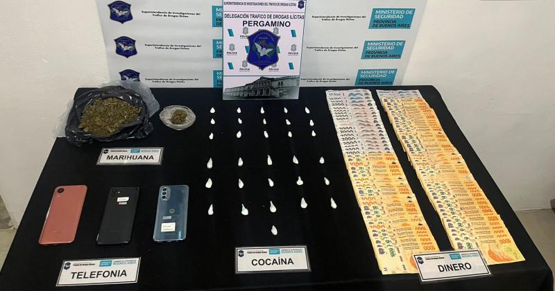 La Policía secuestró dosis de cocaína marihuana dinero y teléfonos celulares