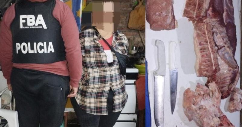 En el allanamiento en la casa de la mujer de 43 años secuestraron elementos vinculados al robo de carne porcina