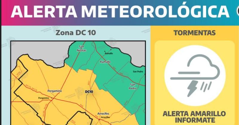 El alerta rige para la madrugada de este jueves