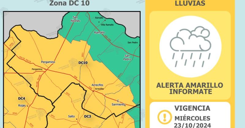 Este martes comenzarn las lluvias pero se prevé que las  de mayor intensidad se registren el miércoles