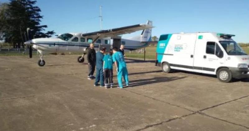 El vuelo sanitario transportó a un policía herido en un accidente de trnsito