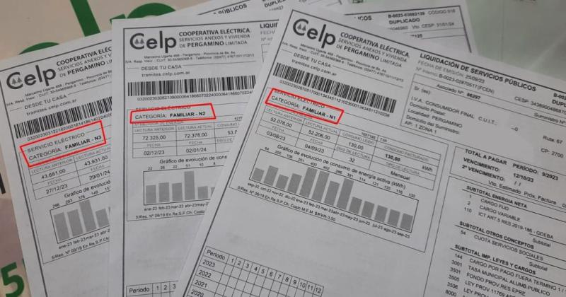 Este mes la Cooperativa Eléctrica recibió los nuevos listados con los cambios de categorías determinados