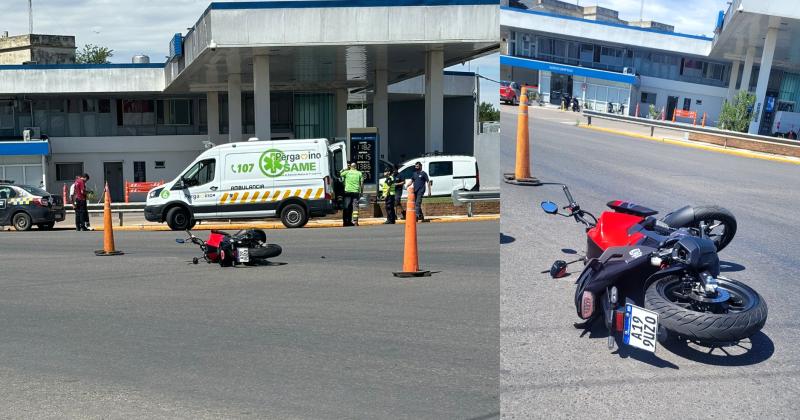 La motocicleta quedó despistada en el medio del Cruce de Caminos