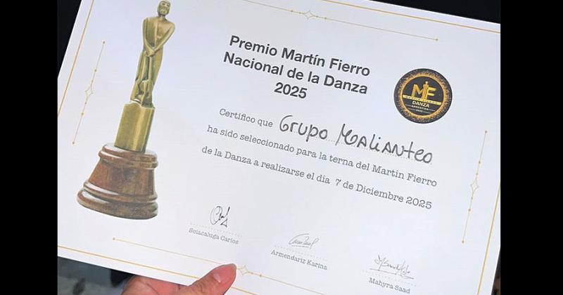 Primer grupo de nuestra ciudad en lograr una nominación al Martín Fierro Nacional de Danza