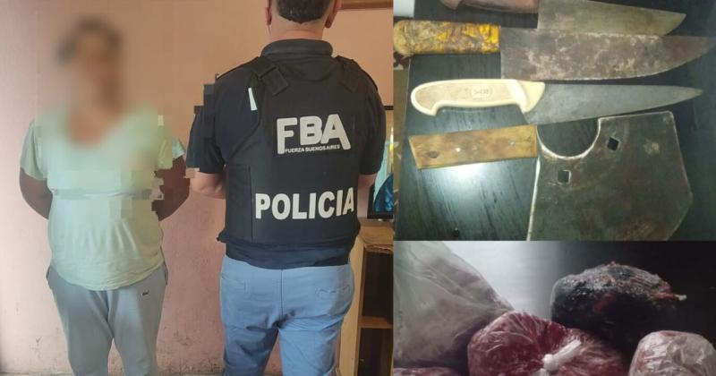 La moradora de la vivienda allanada quedó comprometida en el caso al secuestrar cortes de carne que podrían ser de faenas ilegales