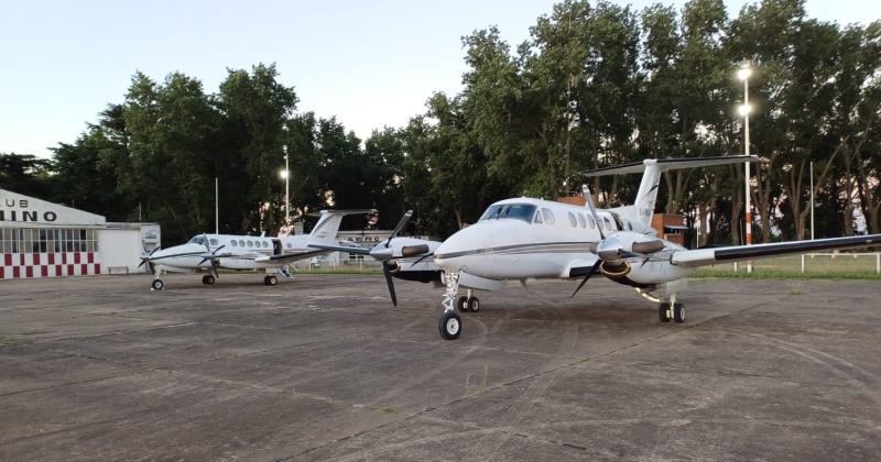 Las aeronaves aterrizaron por la tarde y despegaron en horario nocturno al finalizar el operativo de ablación