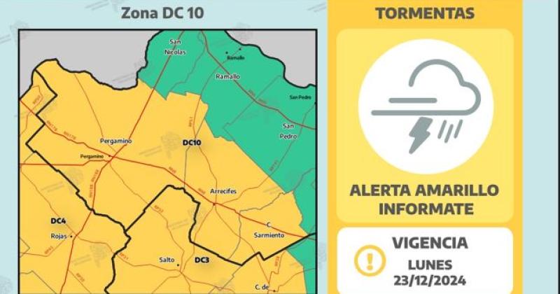 En la noche del lunes se espera abundante caída de agua rfagas de viento y ocasional caída de granizo