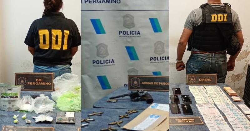 La DDI secuestró dosis de cocaína un revólver teléfonos celulares y ms de un millón de pesos en la vivienda allanada en Markintach y la ruta