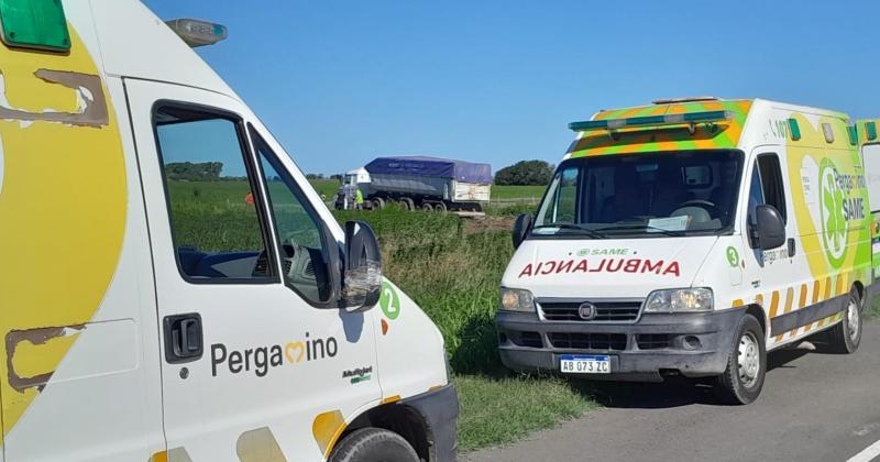 Las ambulancias de Same acudieron al lugar del incidente vial y constataron el deceso del conductor del vehículo de carga