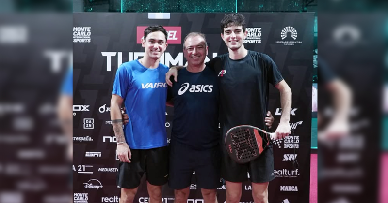 Los campeones del Tucumn Open junto a su entrenador Federico De Pascual