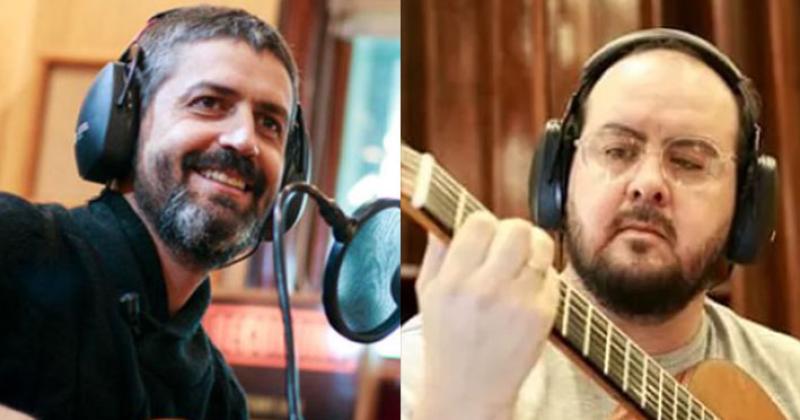 Los músicos El rosarino Venegas y Santucho oriundo de Pergamino