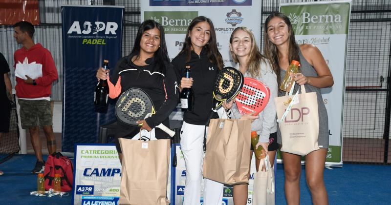 Samai Silpituca-Alma Córdoba las campeonas y las pergaminenses Valentina Andreoli y Valentina Carnevale subcampeonas